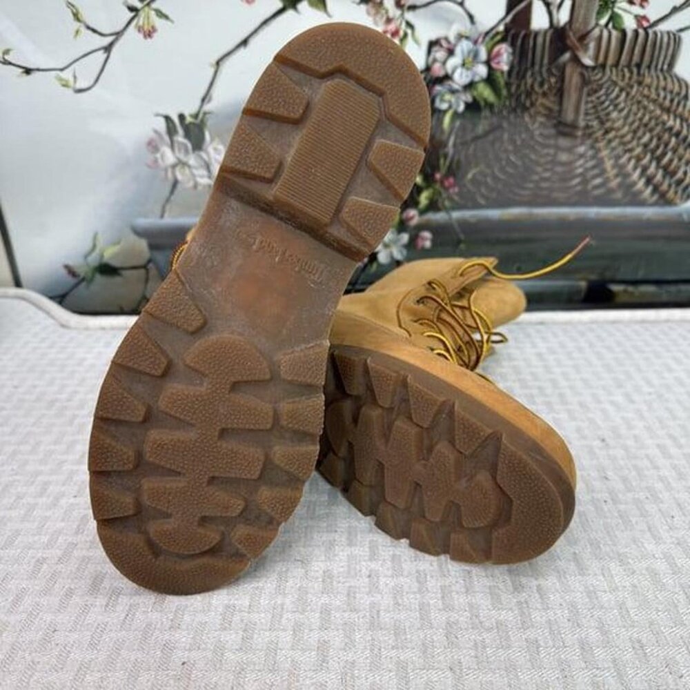 Timberland Womens Size 8.5 Wheat Teddy Fleece Fold Down WaterProof Boots - Picture 6 of 6